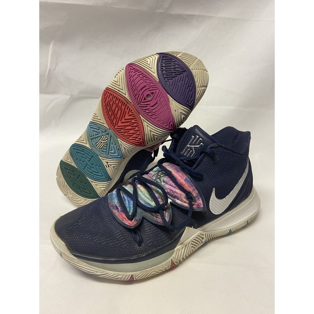 Nike Kyrie 5 Irving‎ V's Multi-color Galaxy Navy Blue Shoes Men's Size 10.5